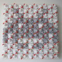 invaders - white - mixed media 55 x 55cms